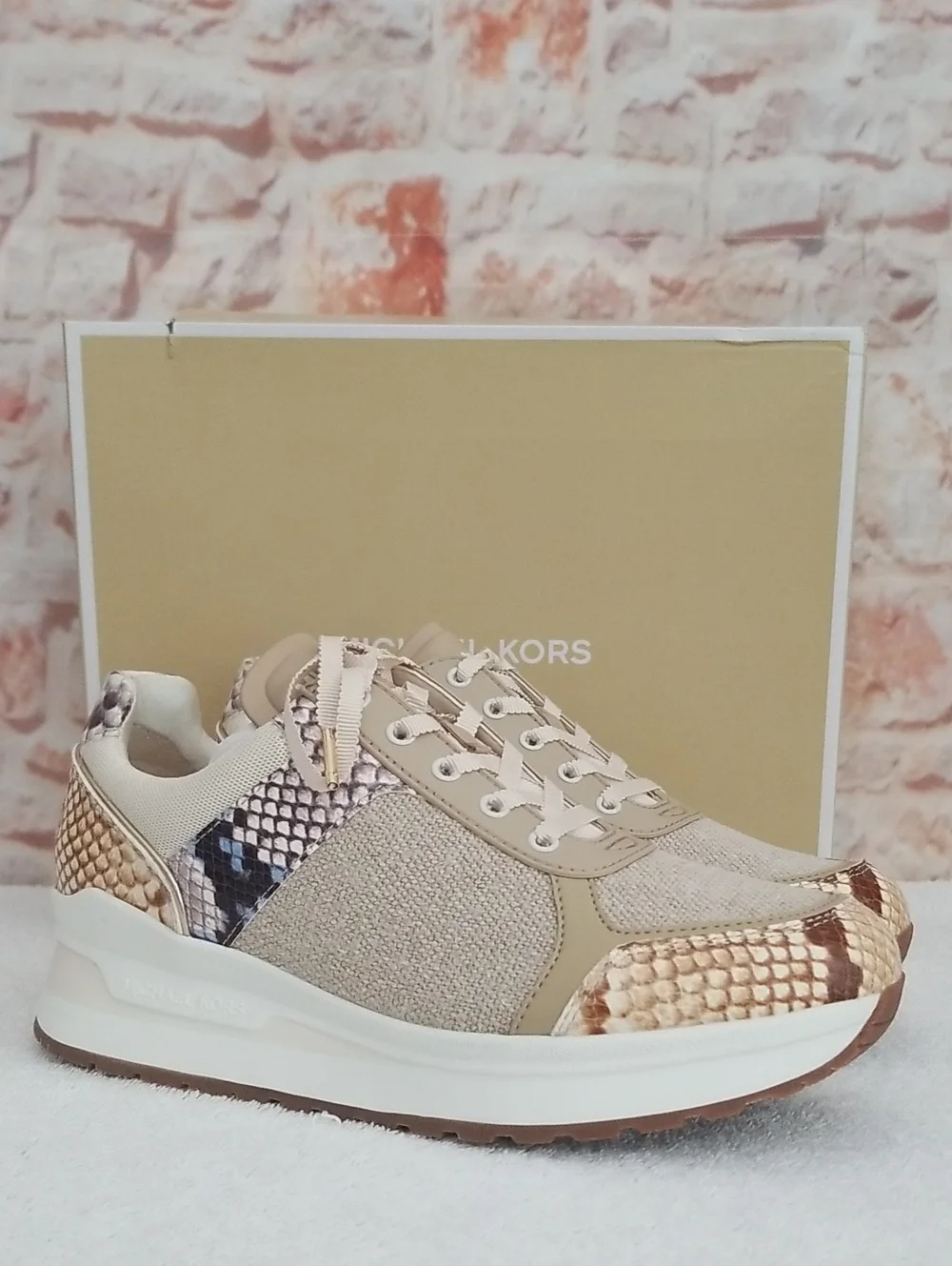 New Michael Kors Lindy Mixed-Media Trainer